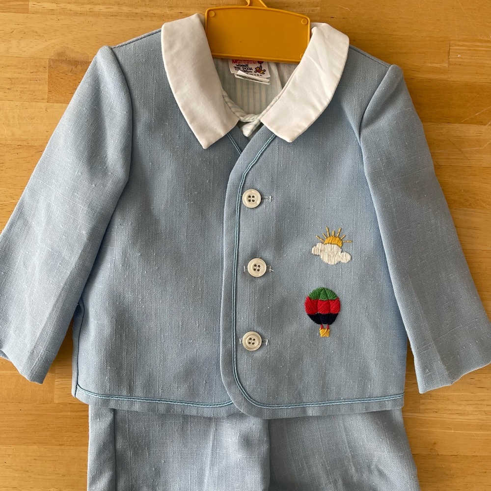 Vintage Disney Winnie The Pooh 3 Pc Baby Boys Suit Easter Spring Med 20-25 Lbs